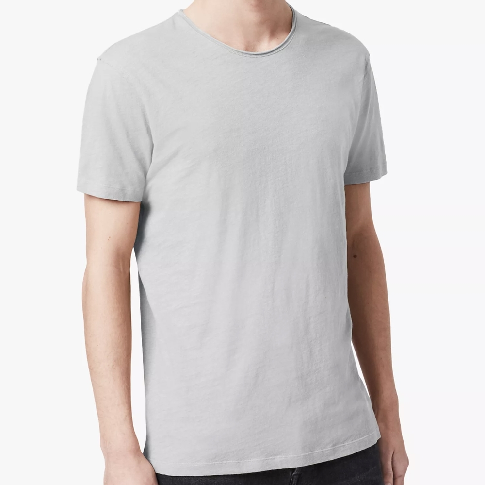 EUC AllSaints Tee, Light Blue Gray, Medium